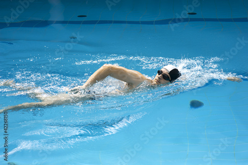 Swimmer performing the crawl