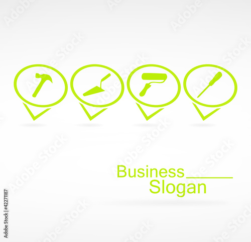 logo outils de bricolage sur signet vert