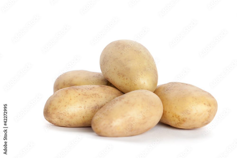 Pile of potatoes, isolated on white Pile of potatoes, isolated on white