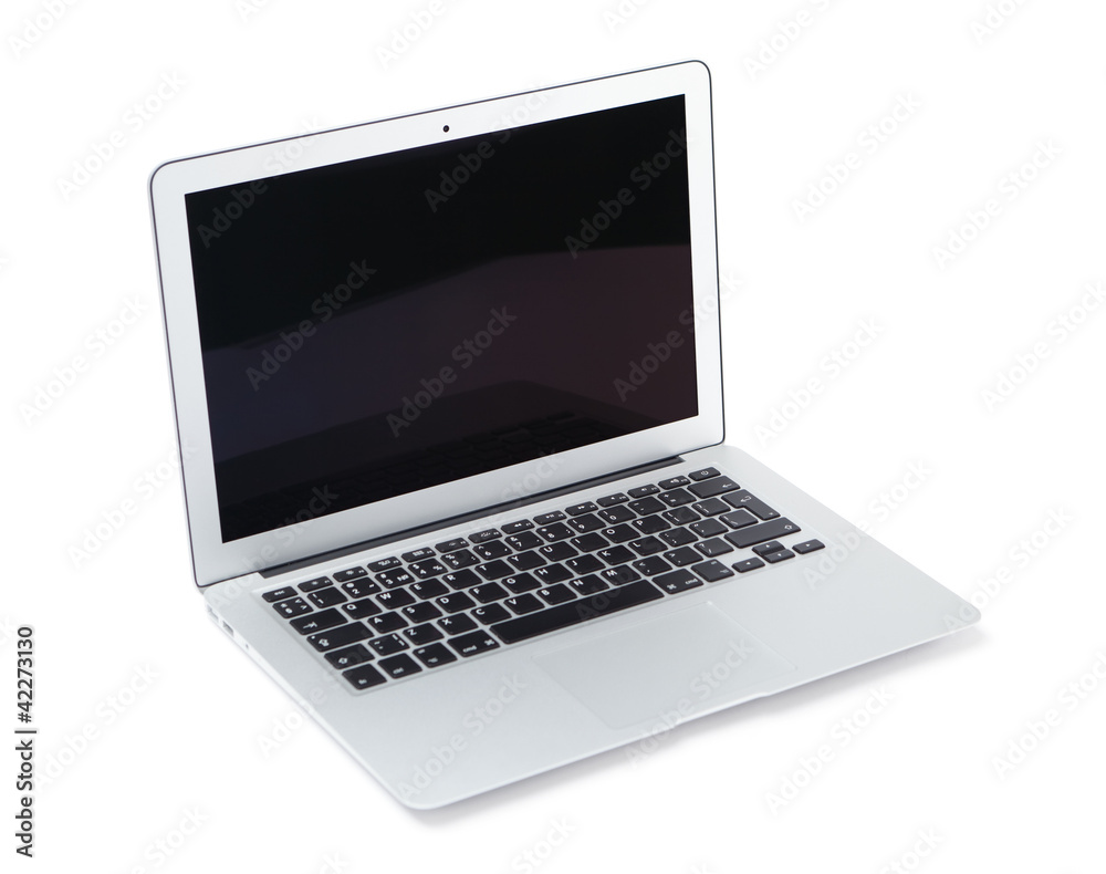 Thin aluminium laptop, isolated on white Thin aluminium laptop, isolated on white