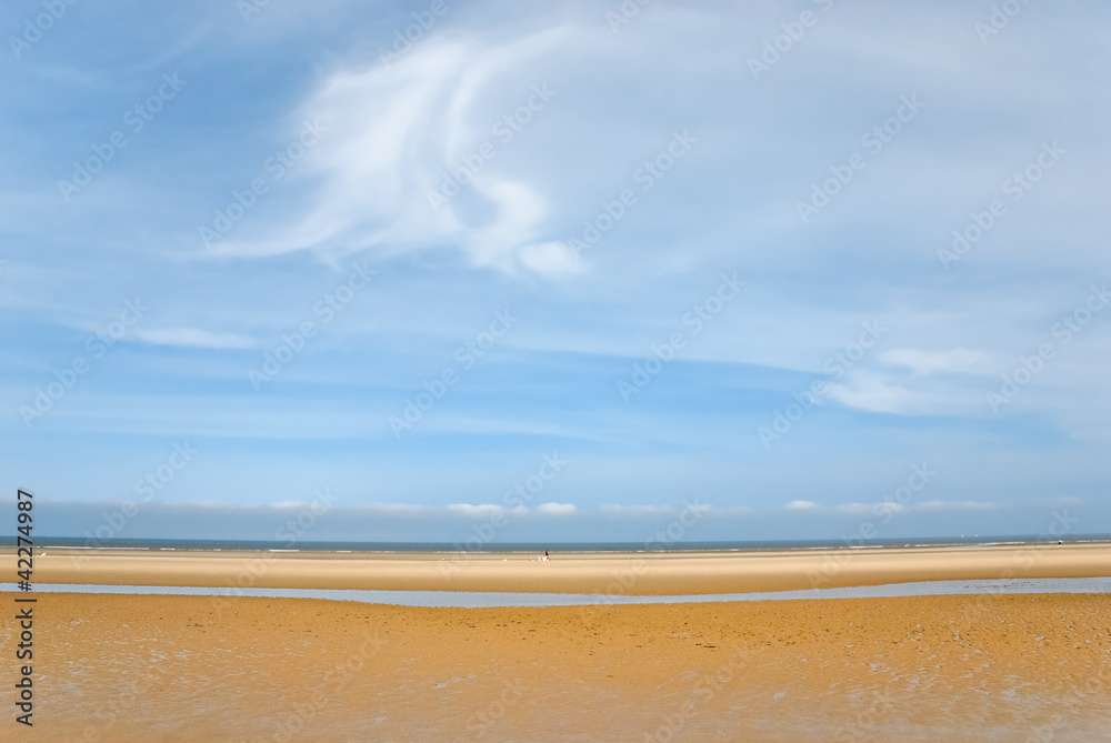 summer day on sand beach in Le Touquet