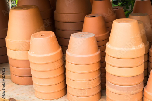 Display of terracotta planter pots © zigzagmtart
