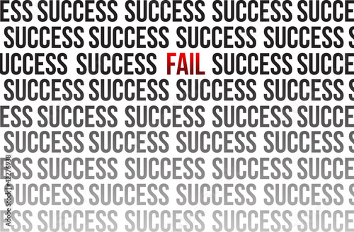 fail around success illustration design over white