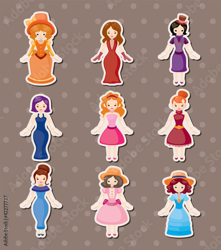 retro lady stickers