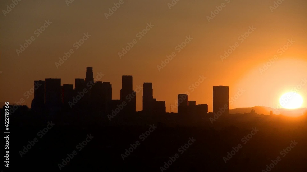 Los Angeles Skyline Sunrise Los Angeles Skyline Sunrise