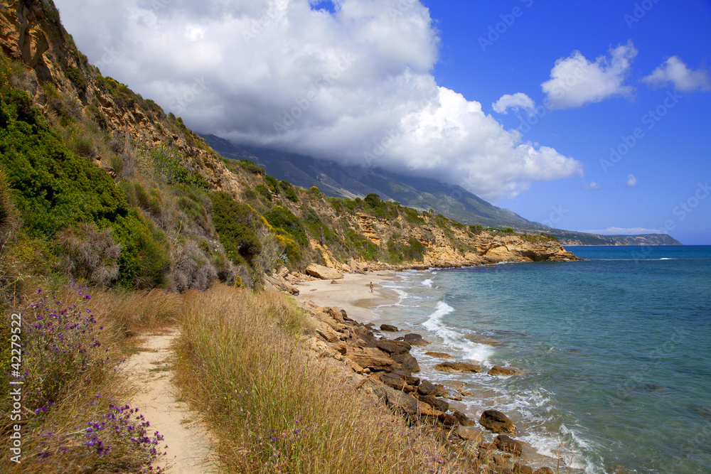 grèce; ioniennes, kefalonia : plage de Aghio Thomas grèce; ioniennes, kefalonia : plage de Aghio Thomas