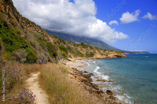 grèce; ioniennes, kefalonia : plage de Aghio Thomas