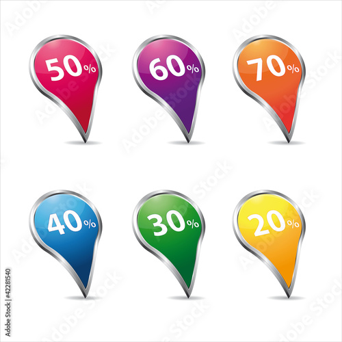 icones boutons soldes couleurs