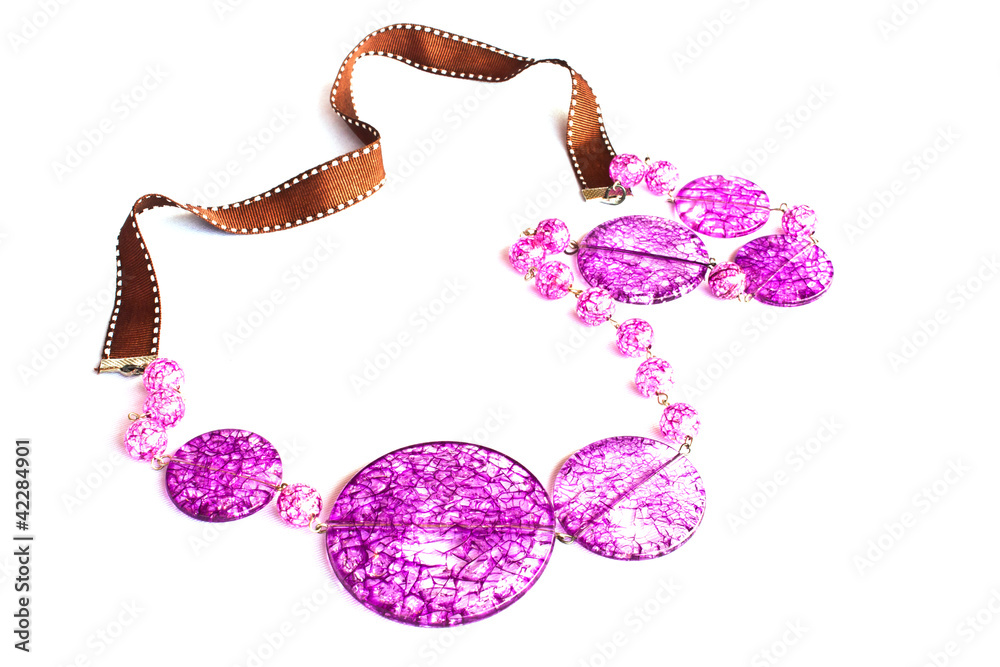 violet jewellery isolated on white background violet jewellery isolated on white background