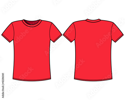 Blank t-shirt template. Front and back