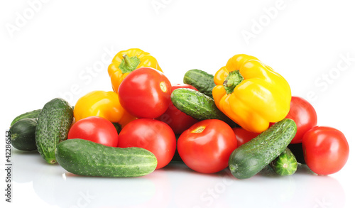 fresh vegetables isolated on white