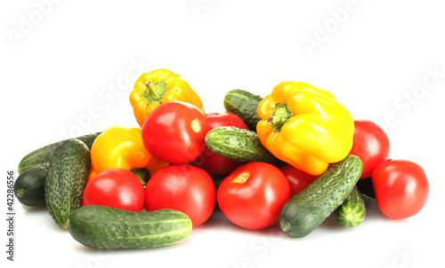 fresh vegetables isolated on white