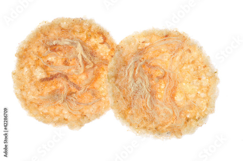 Rice crisps with shredded pork