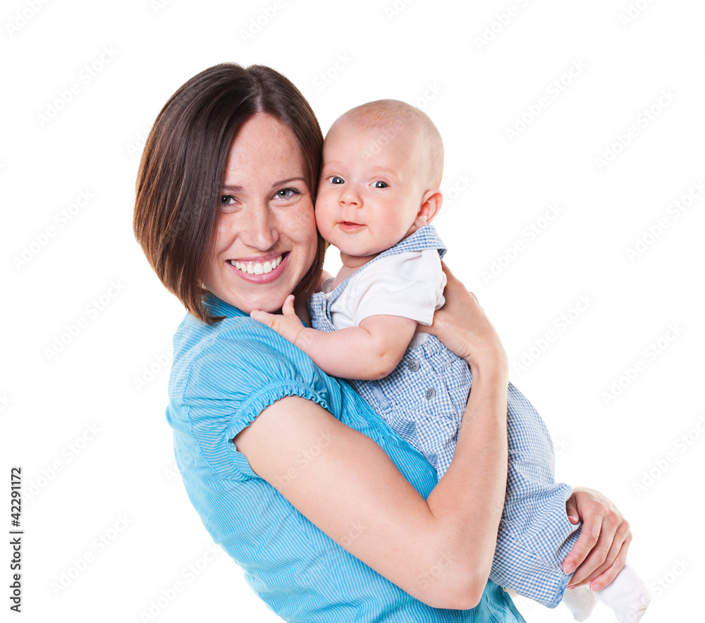 smiling mother and baby smiling mother and baby