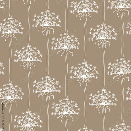 Dry dandelion flowers - abstract seamless pattern