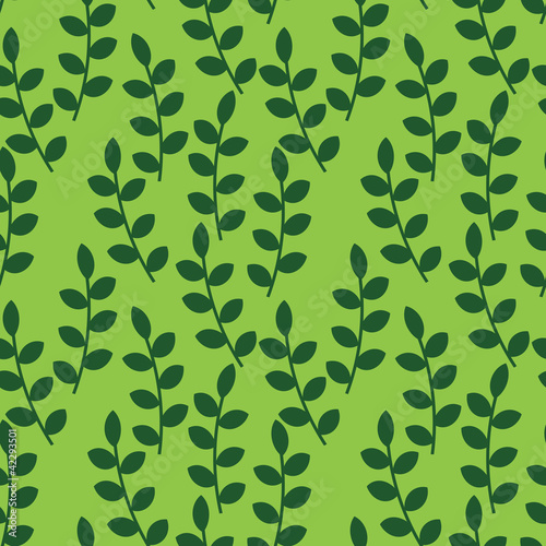 Seamless foliage on green background