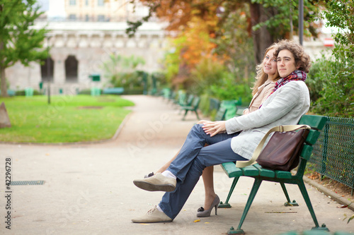 Romantic couple in Paris at fall, having a date