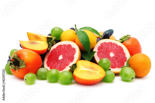 set fruit isolated on white