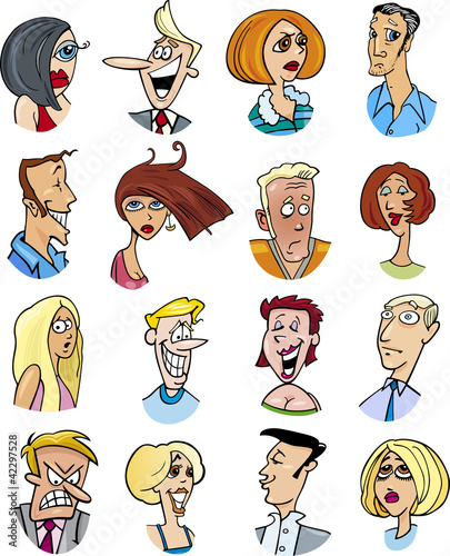 cartoon people characters and emotions