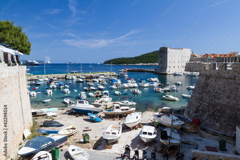 Fototapeta premium Dubrovnik, Alter Fischerhafen, Kroatien