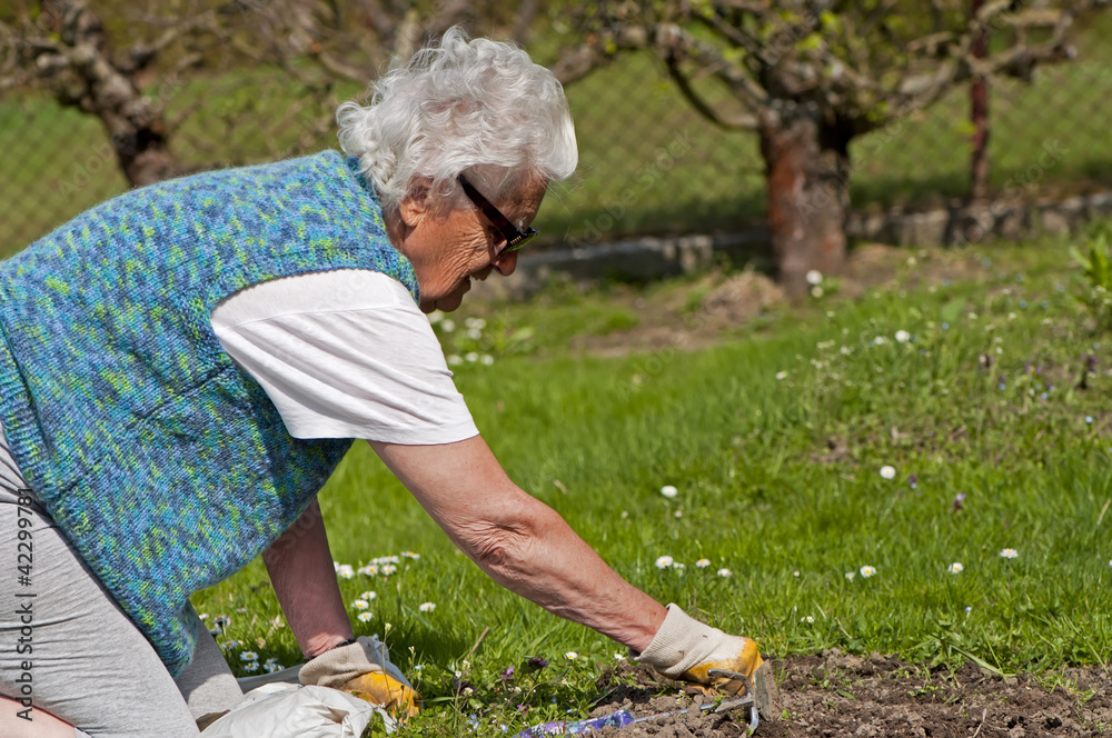 Fototapeta premium Senior Woman in Garden