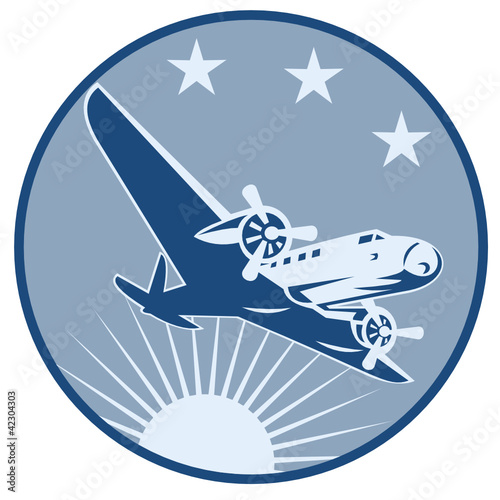 Vintage Propeller Airplane Retro
