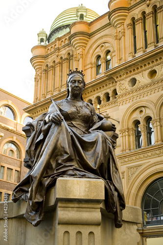 Statue of Queen Victoria in front of the QVB, Sydney, Australia. photo