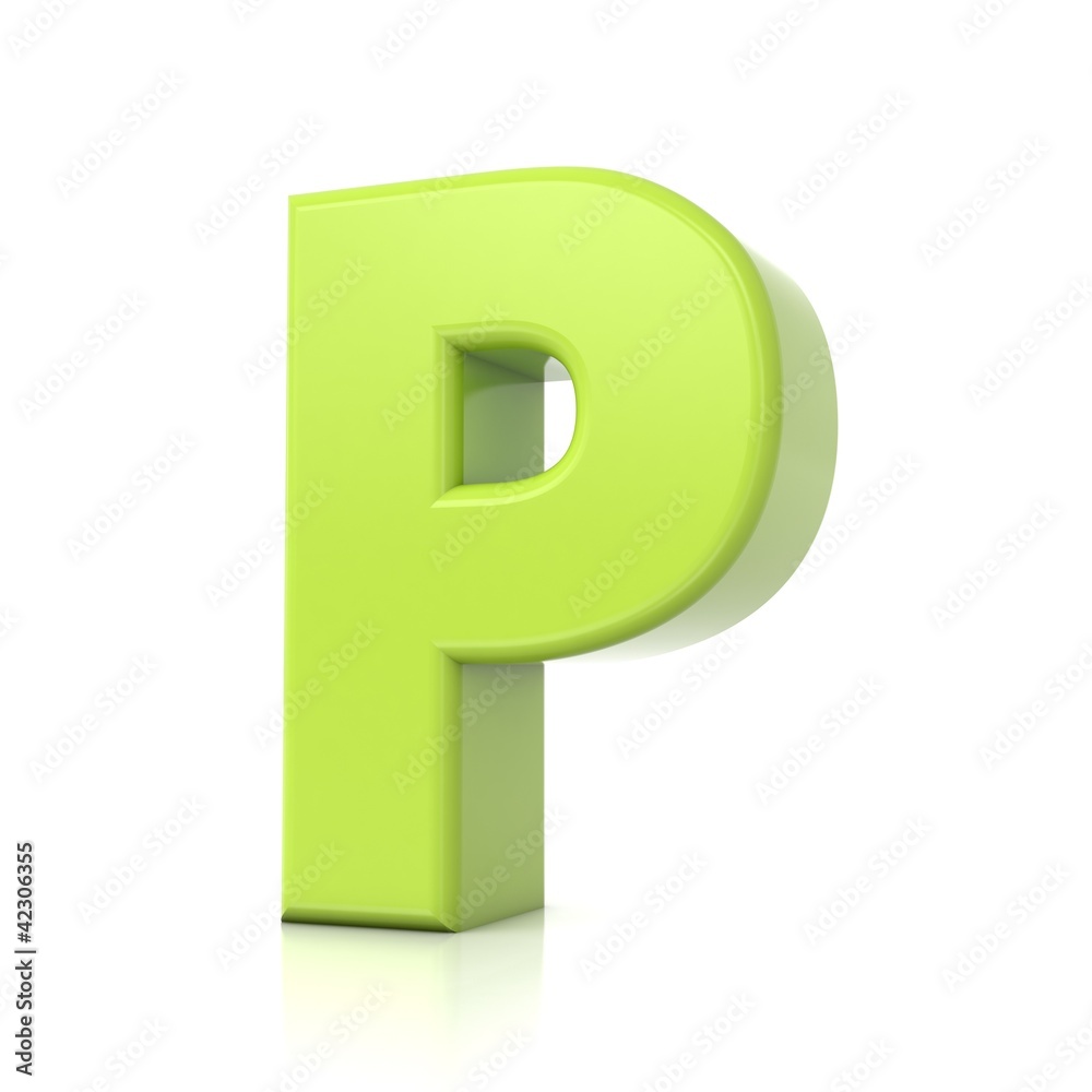 3D green letter collection - P 3D green letter collection - P