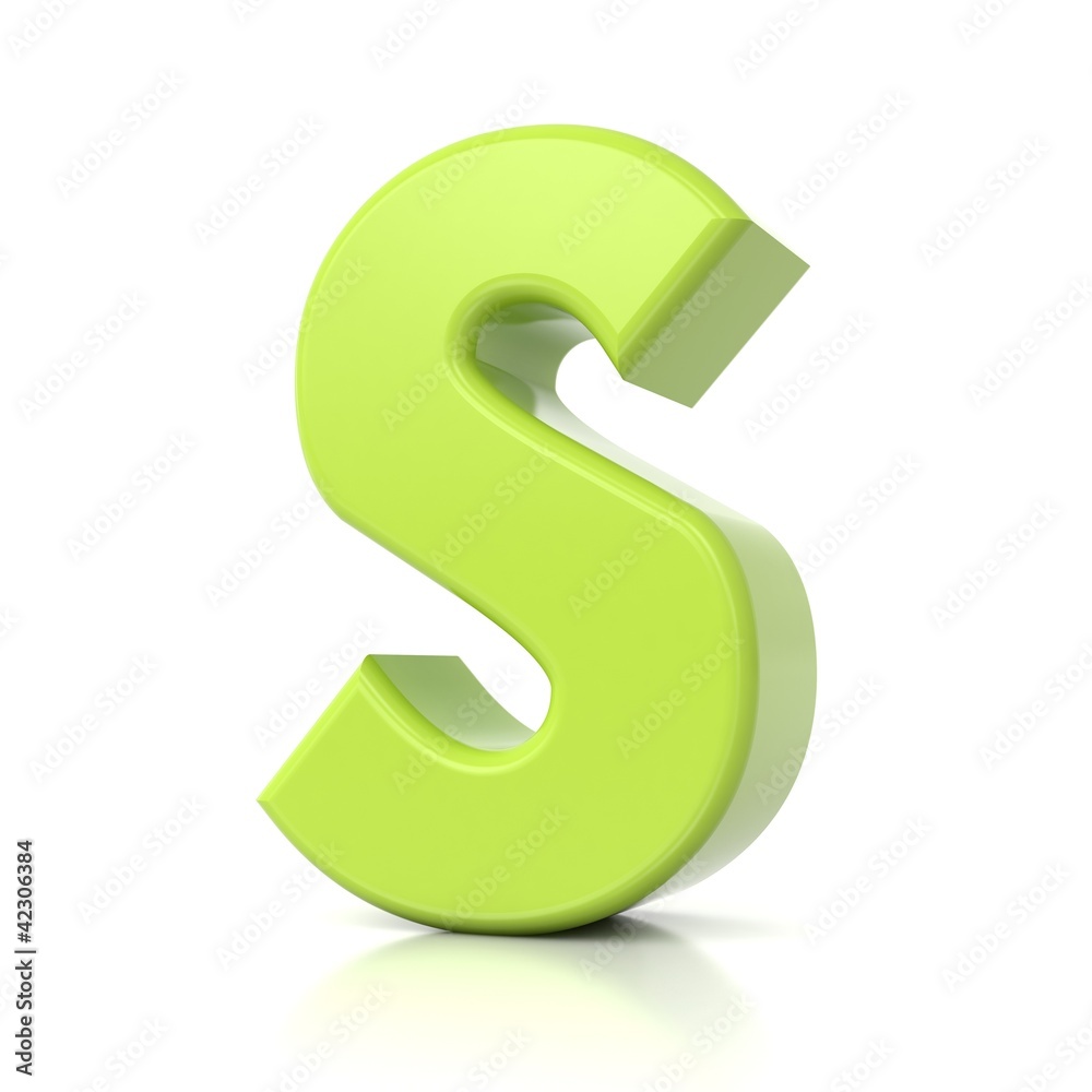 Fototapeta premium 3D green letter collection - S