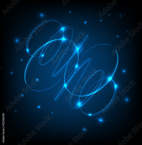 Dark abstract background with glowing lights.