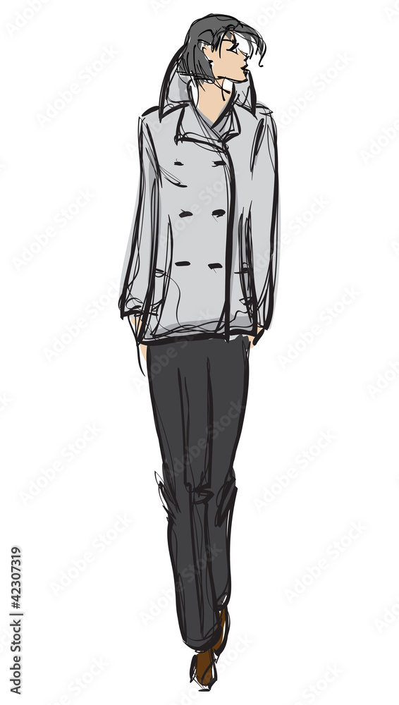 SKETCH. fashion girl. Hand-drawn fashion model SKETCH. fashion girl. Hand-drawn fashion model