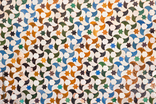 Tile decoration, Alhambra palace, Spain photo