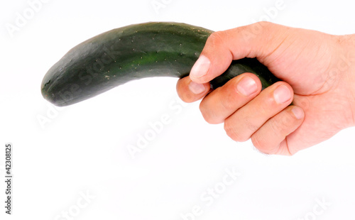 Holding cucumber