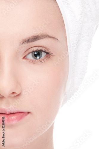 Part of woman face: closeup eye