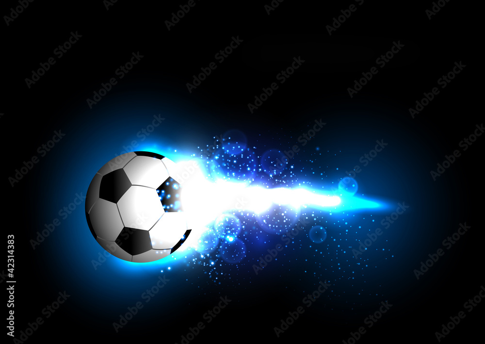 Naklejka premium football light banner with a soccer ball