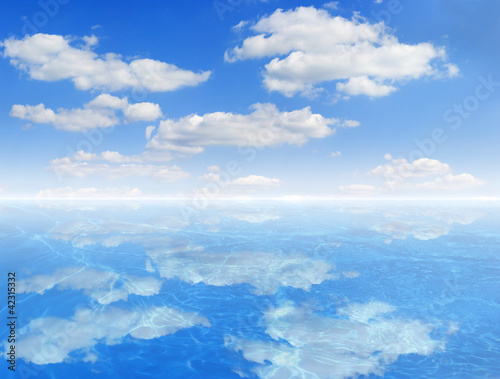 blue sky and water background