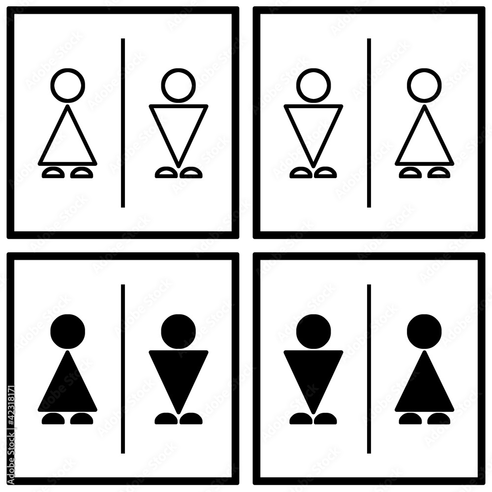 Toilet sign with geometry figure Toilet sign with geometry figure