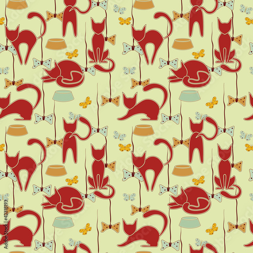 cat seamless pattern