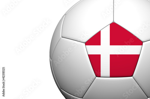 Denmark Flag Pattern 3d rendering of a soccer ball