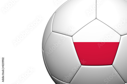 Poland Flag Pattern 3d rendering of a soccer ball