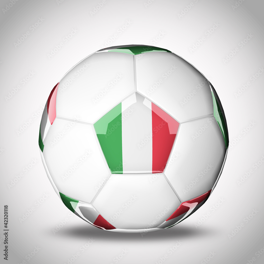 3D soccer balls with national flag  Country Italy