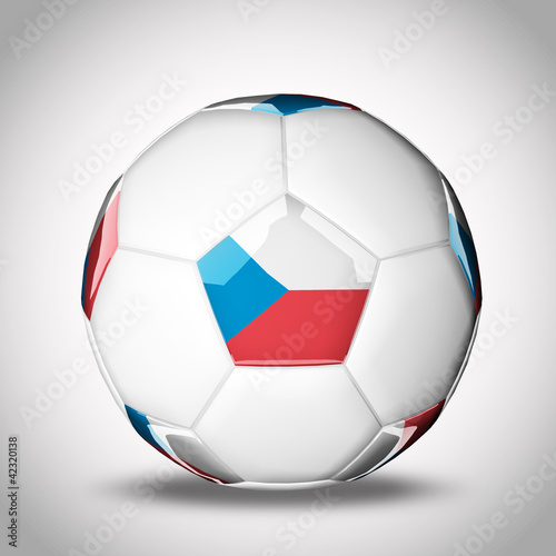 3D soccer balls with national flag. Country Czech Republic