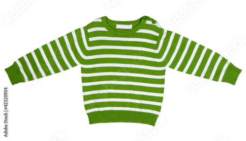 Green striped sweater for children