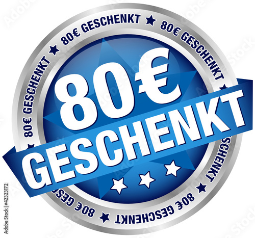 Button Banner "80 € geschenkt" blau/silber