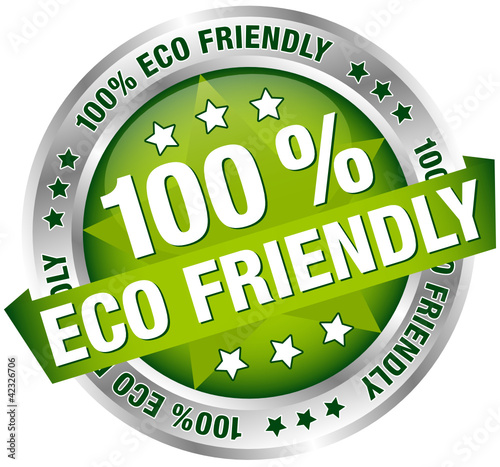 Button Banner "100% Eco Friendly" Star Green/Silver