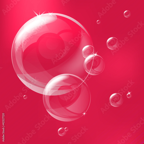 Vector illustration of shiny bubbles