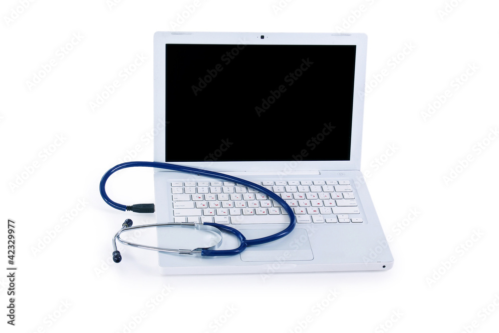 Computer doctor. conect in USB isolated on white background Computer doctor. conect in USB isolated on white background