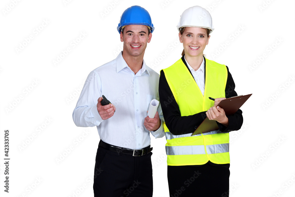 Architect and building inspector Architect and building inspector