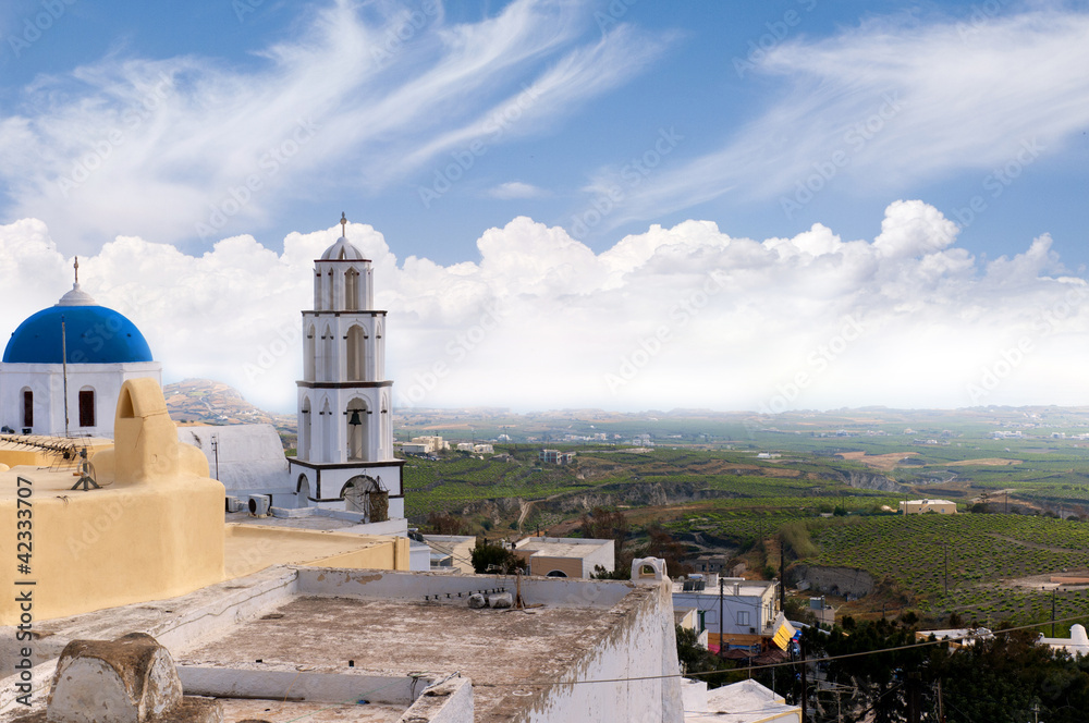 Pyrgos on the Island of Santorini Greece Pyrgos on the Island of Santorini Greece