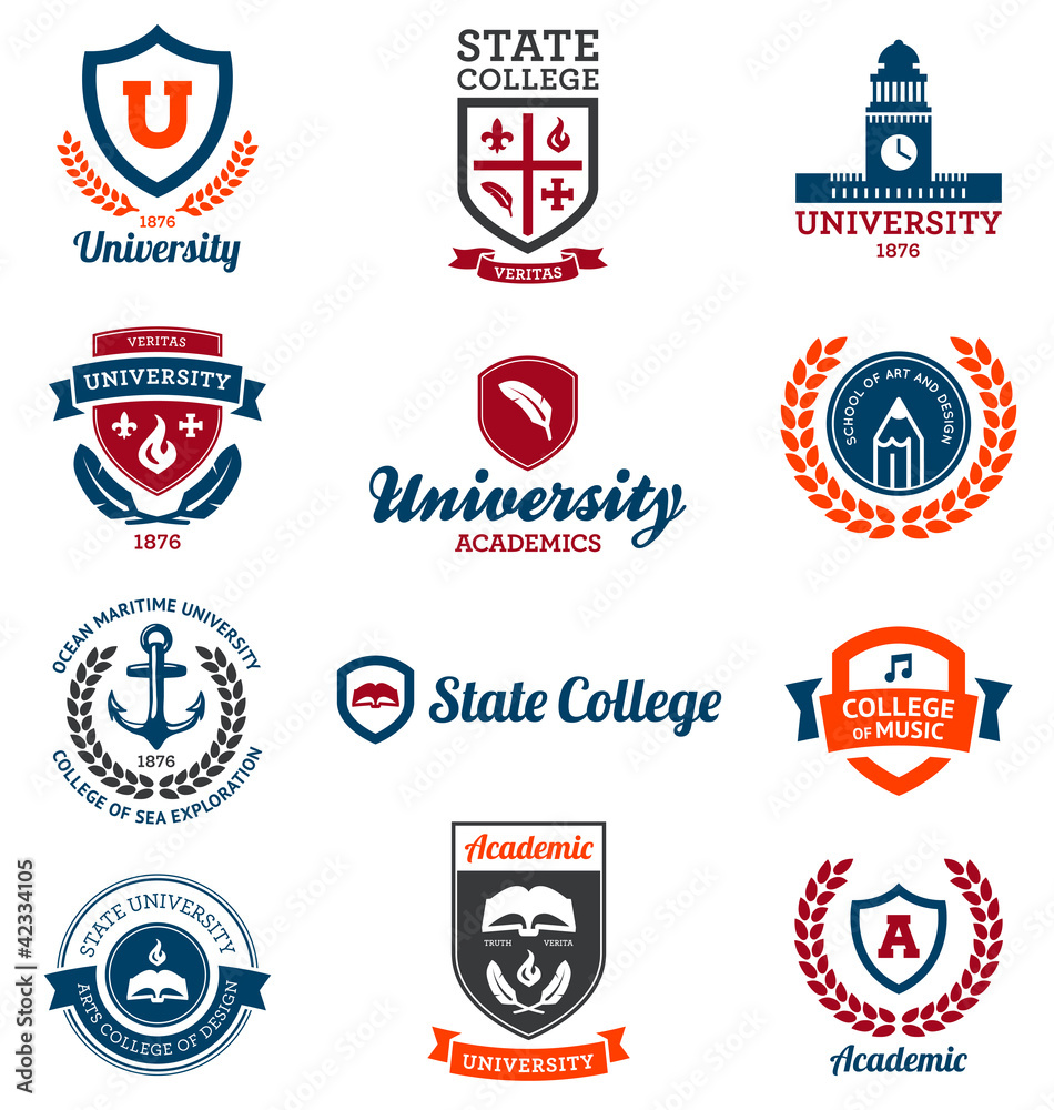 Obraz premium University and college emblems